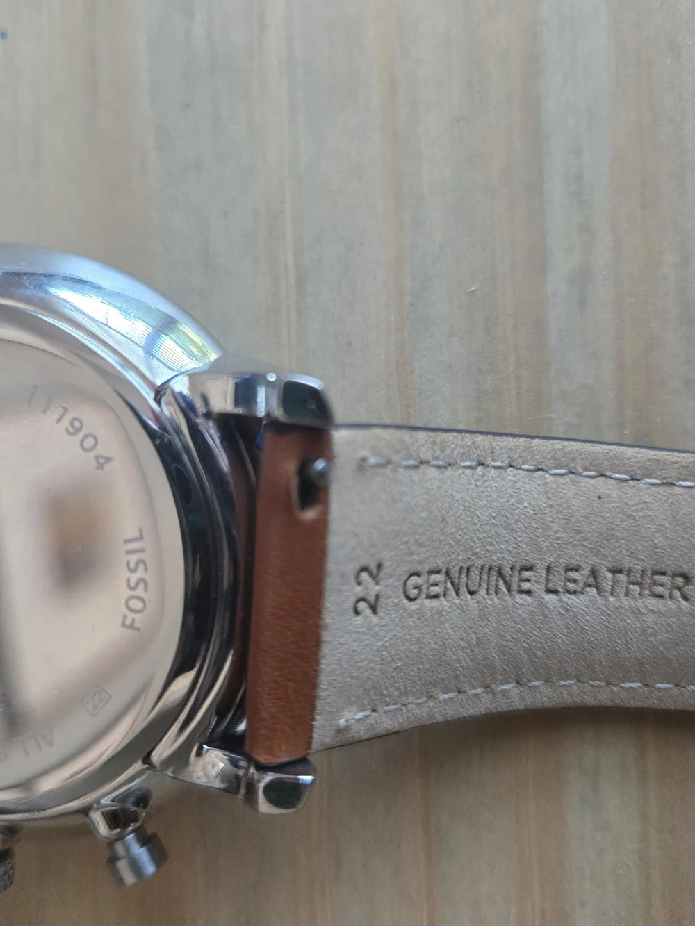 Fossil Men's Brown Leather Strap Watch with Navy Dial